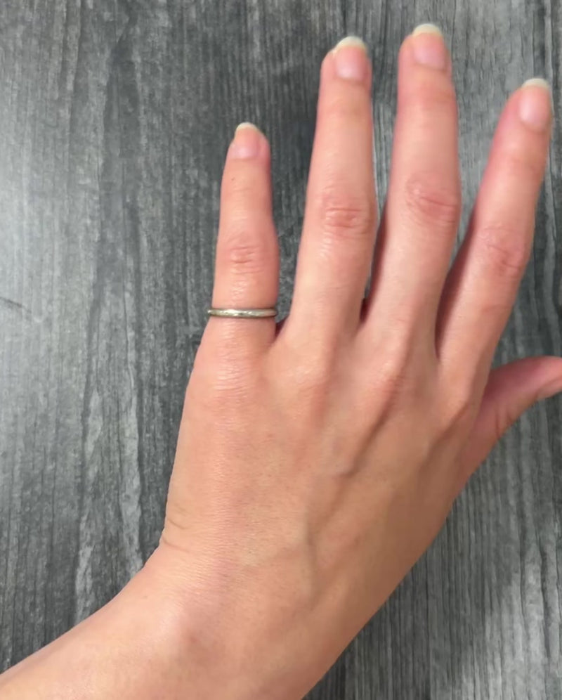 Art Deco Platinum Etched Band, Ring Size 4.75