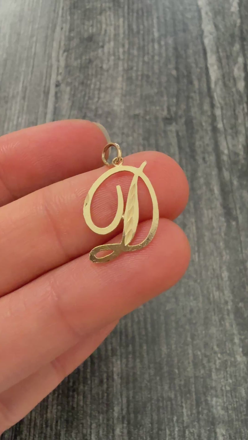 Initial "D" 14K Gold Charm
