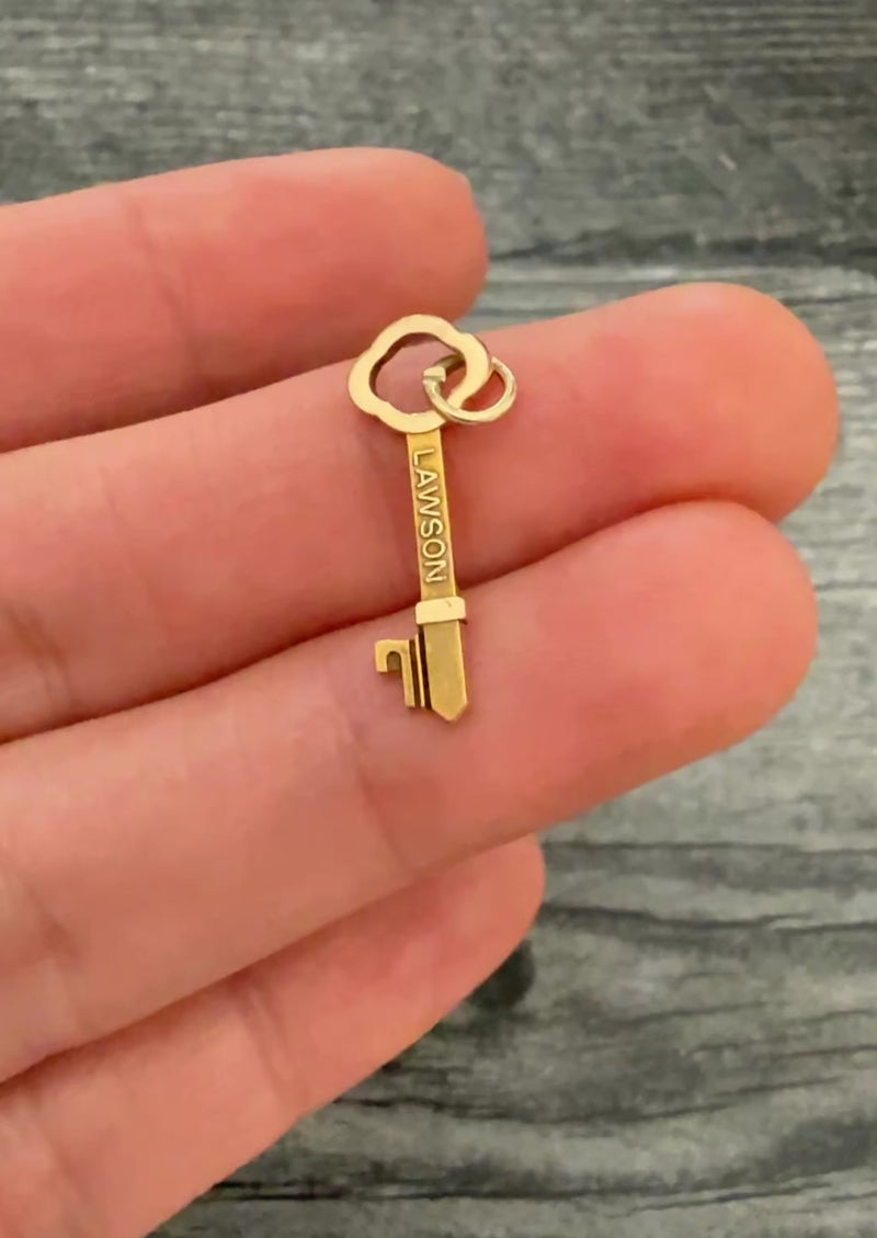 Vintage 14K Gold Lawson Key Charm