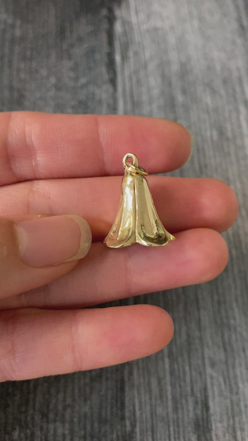 Vintage 14K Gold Bell Flower Charm