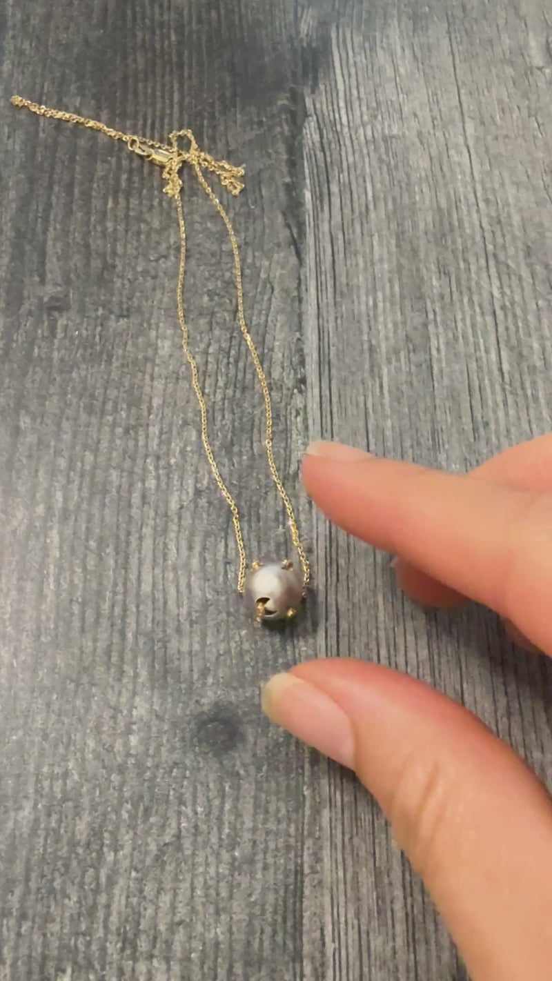 Celestial Diamond Ball Slider Necklace, 18" Long