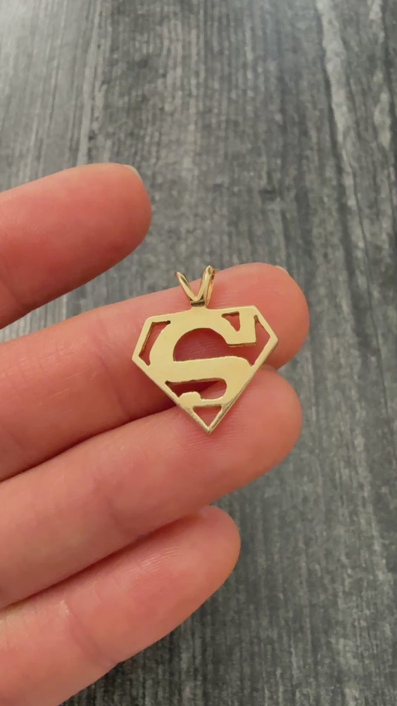 Vintage 14K Gold "SUPERMAN" Charm