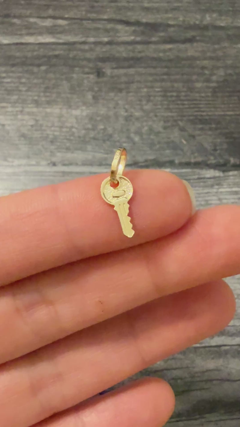 Mini 14K Gold Key Charm