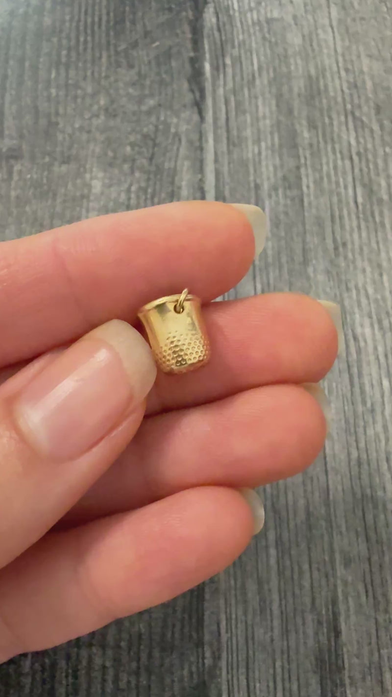 Vintage 14K Gold Thimble Sewing Charm