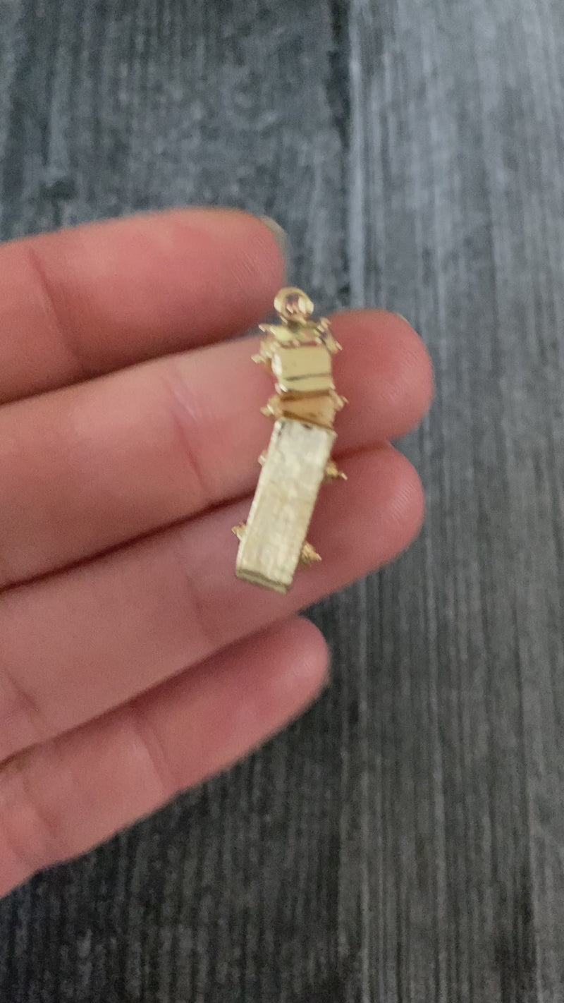 Vintage 14K Gold Articulated Semi Trailer Truck Charm
