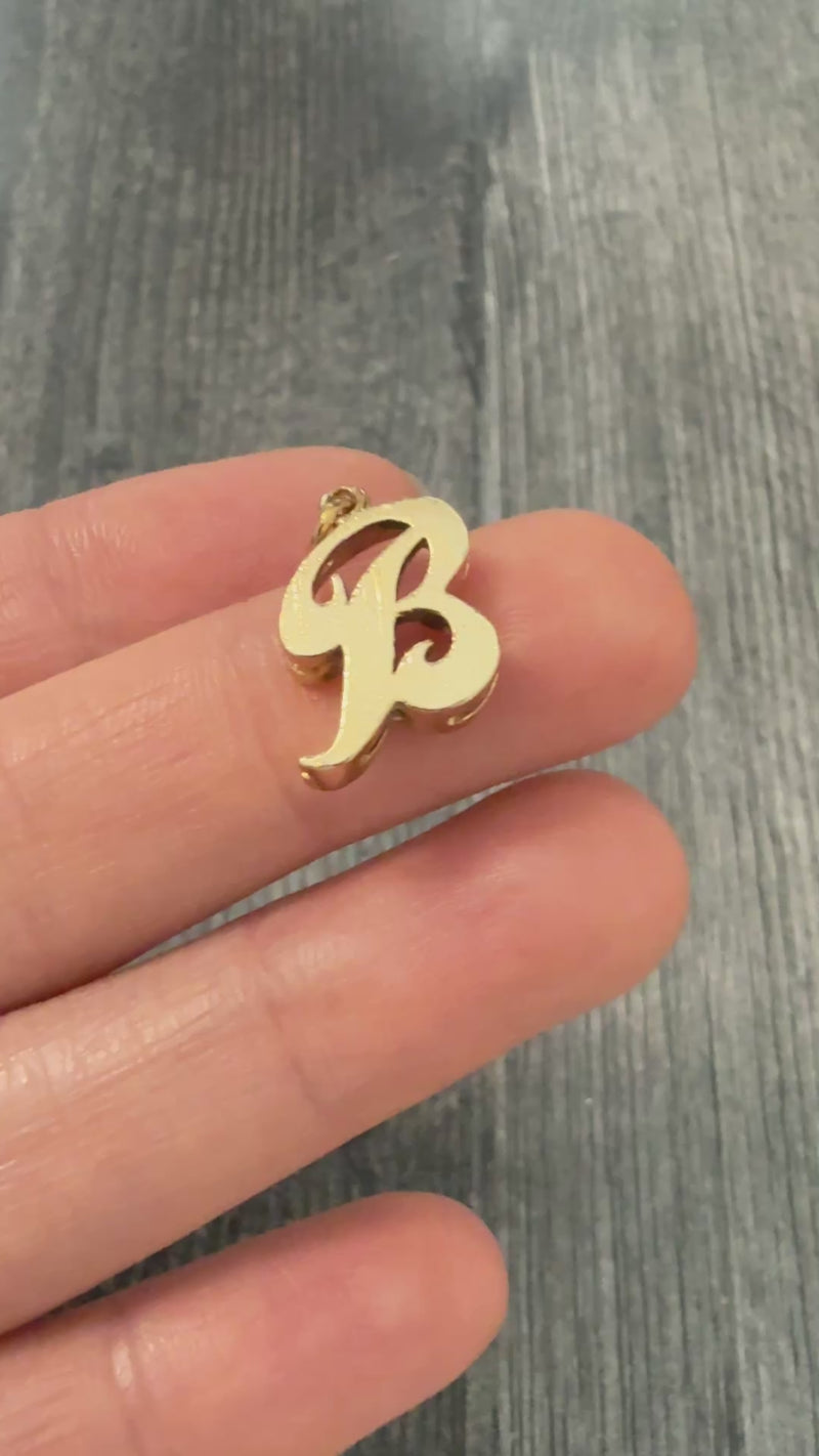Vintage 14K Gold Initial B Charm