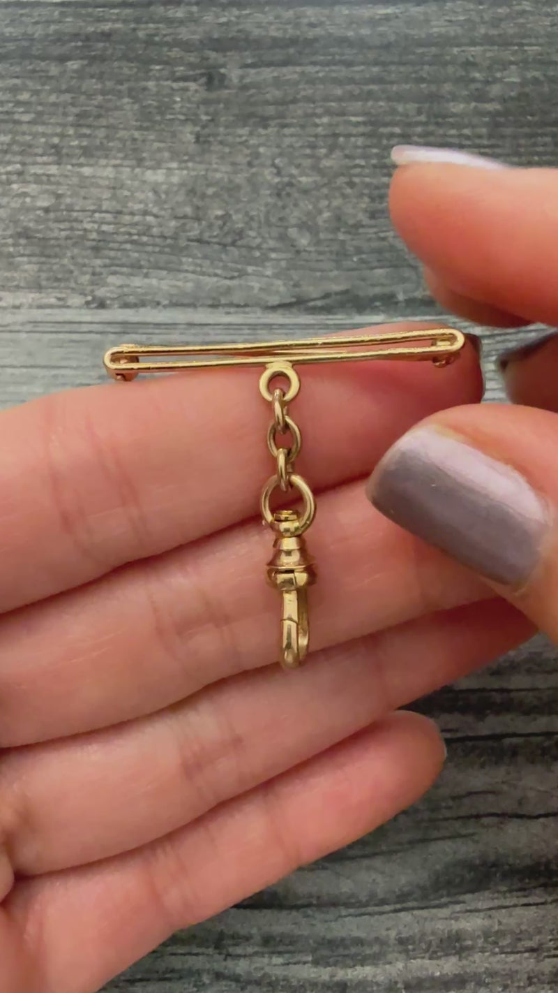 Antique 14K Gold Dog Clip Fob Pin