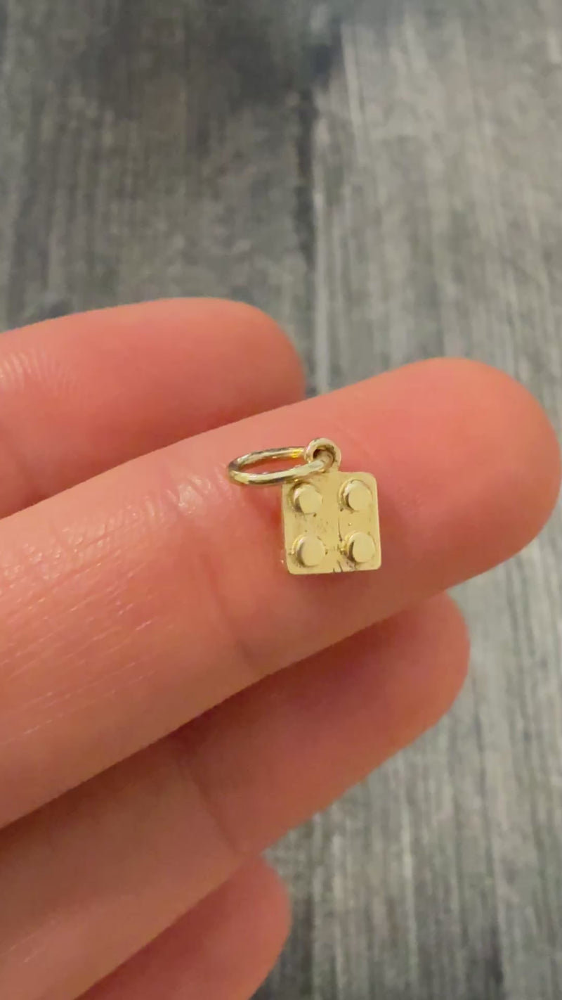 Mini 14K Gold Lego Charm