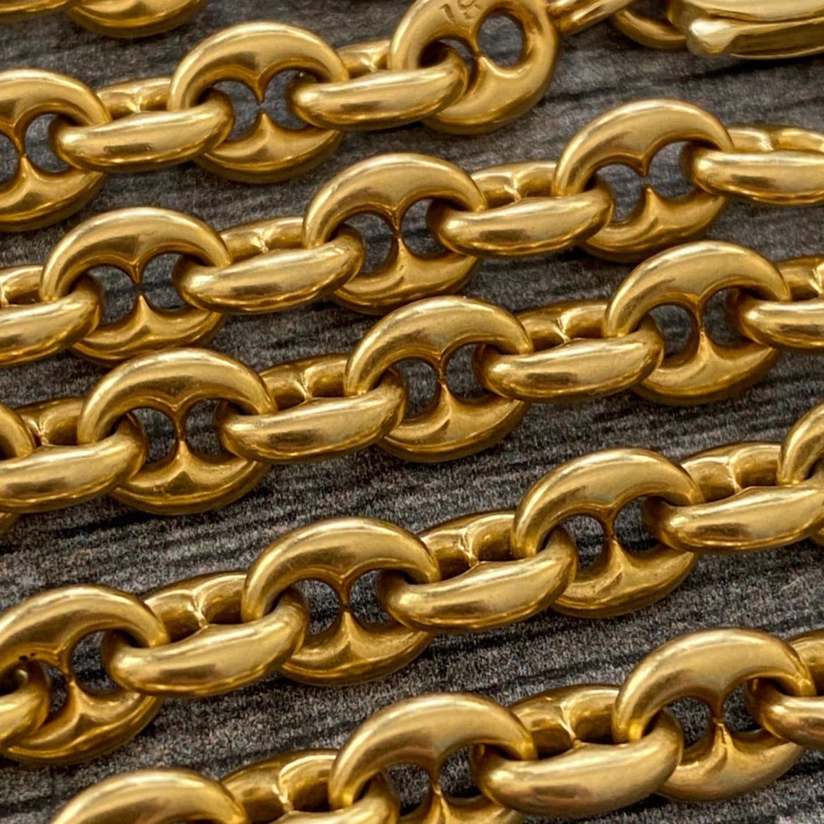 Vintage 18K Gold Mariner Chain, 16" Anchor Link Necklace