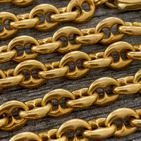 Vintage 18K Gold Mariner Chain, 16" Anchor Link Necklace