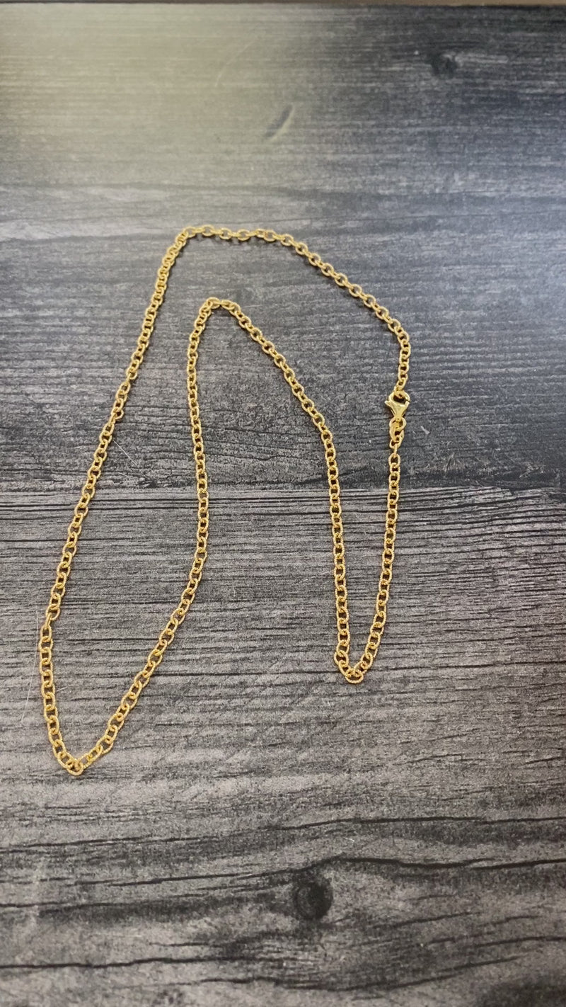 Textured Cable Link Chain in 14K Gold