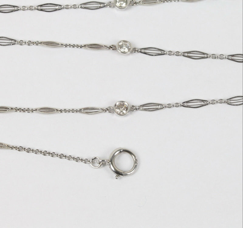 Art Deco Diamonds by the Yard 14K White Gold 27 Inch Chain Necklace - alpha-omega-jewelry