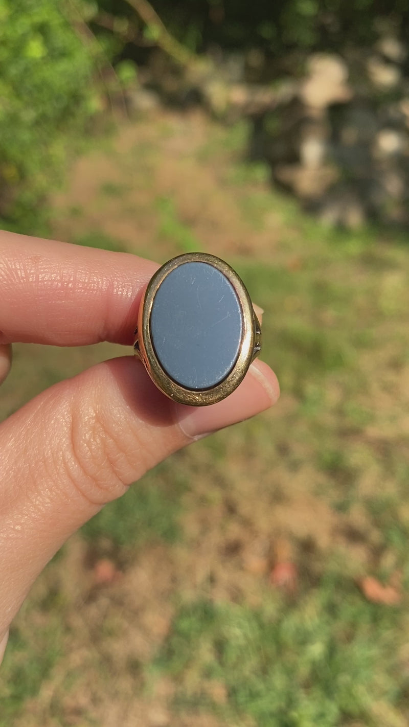 Vintage Sardonyx and 14K Gold Signet Ring
