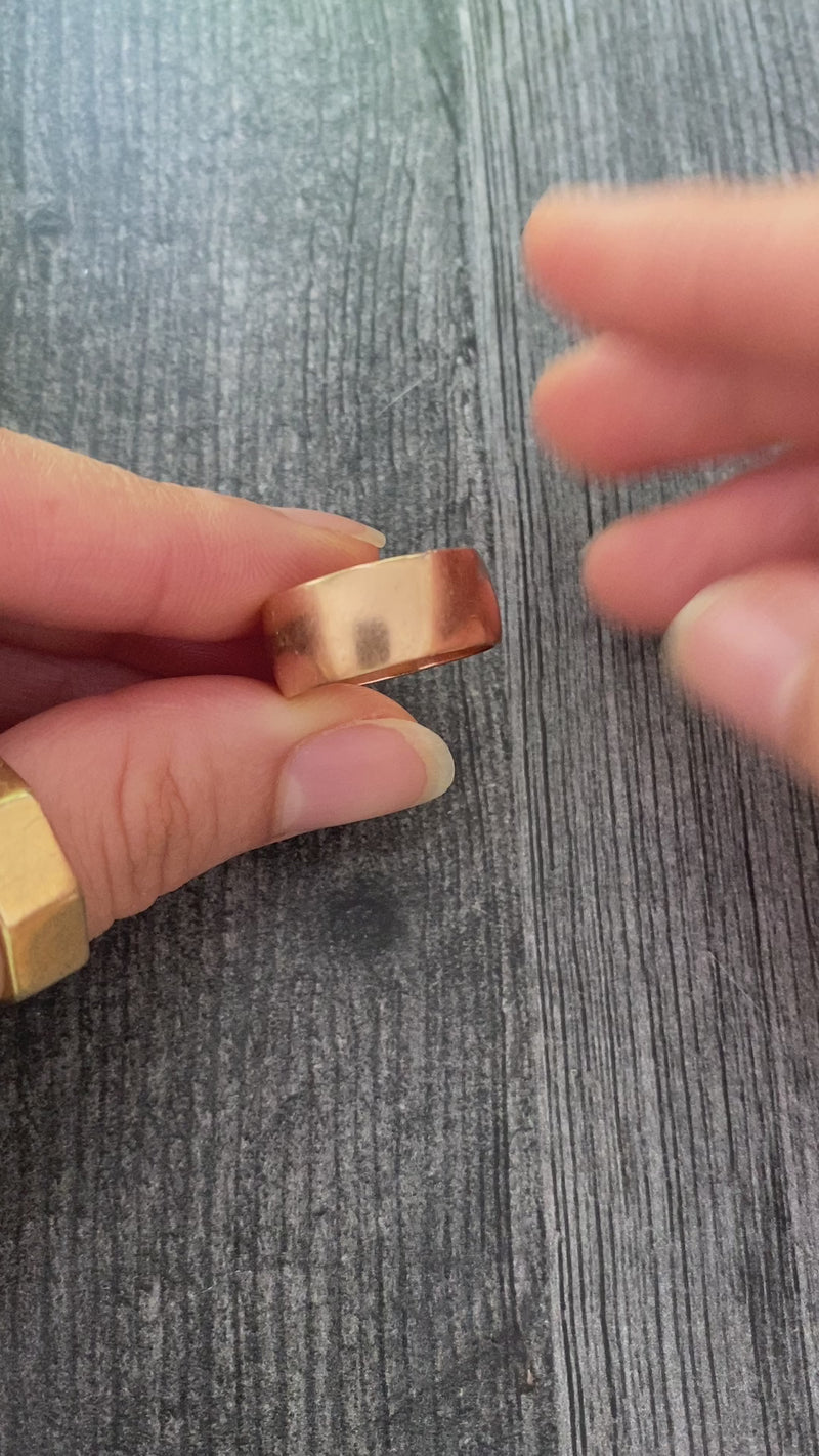 Vintage Russian 14K Rosy Gold Cigar Band, Wedding Ring