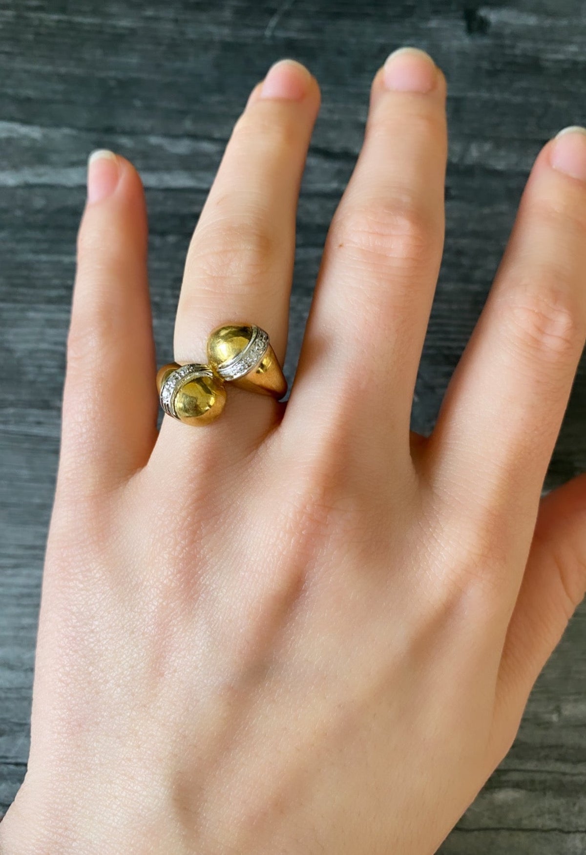 Vintage diamond bypass ring Clearance