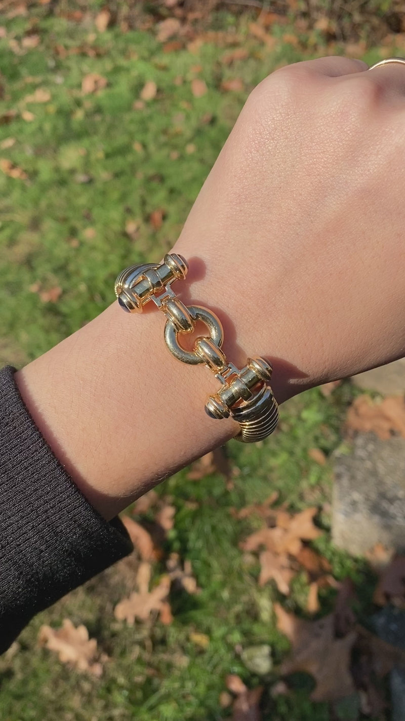 Vintage 14K Gold Tubogas Bracelet, 7” Long