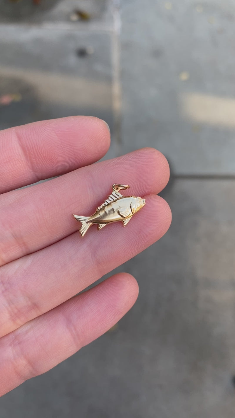 Vintage 18K Gold Tuna Fish Charm