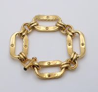 Vintage 18K Gold Twist Open Link Bracelet, 8” Long