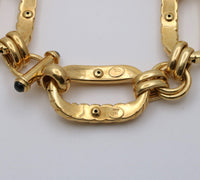 Vintage 18K Gold Twist Open Link Bracelet, 8” Long