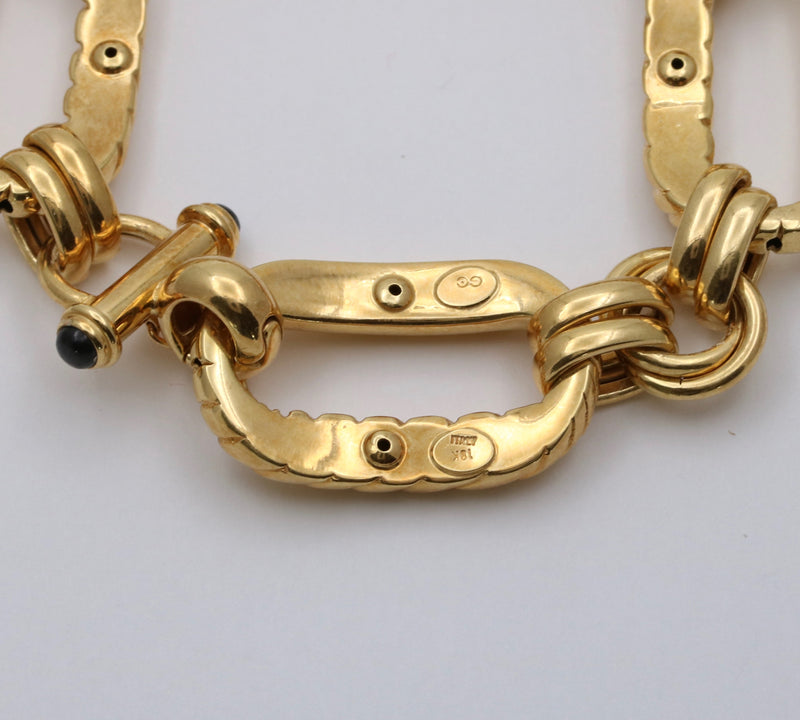 Vintage 18K Gold Twist Open Link Bracelet, 8” Long