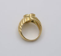 Vintage Citrine and Peridot 18K Gold Bypass Ring