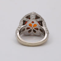 Mandarin Garnet and Diamond Heart-Shaped 14K Gold Dinner Ring