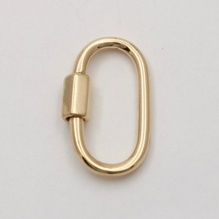 14K Gold Carabiner, Charm Holder, Chain Extender