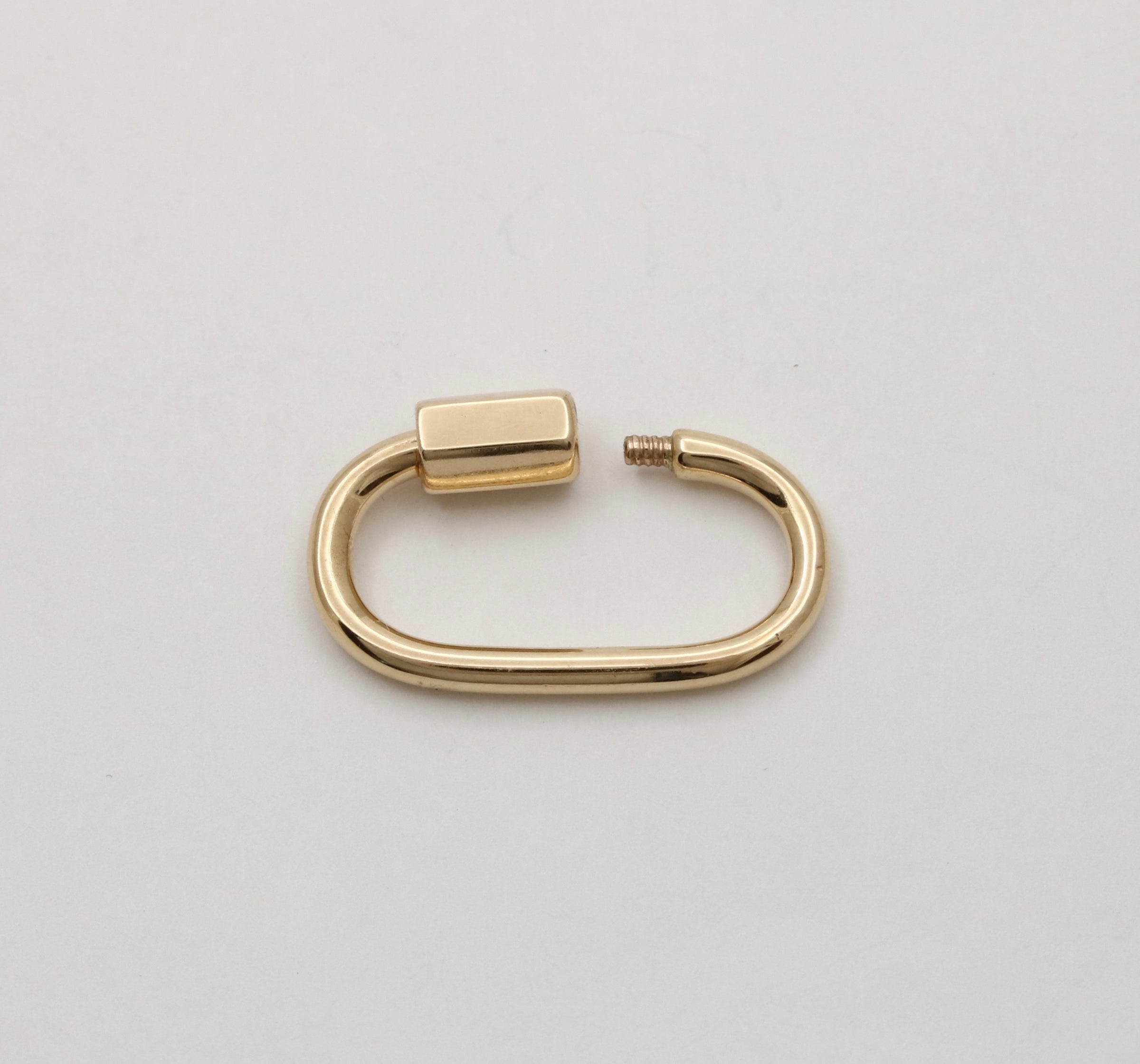 14k Solid Gold Oval Carabiner Lock Clasp,14k Solid Gold Carabiner Lock Clasp