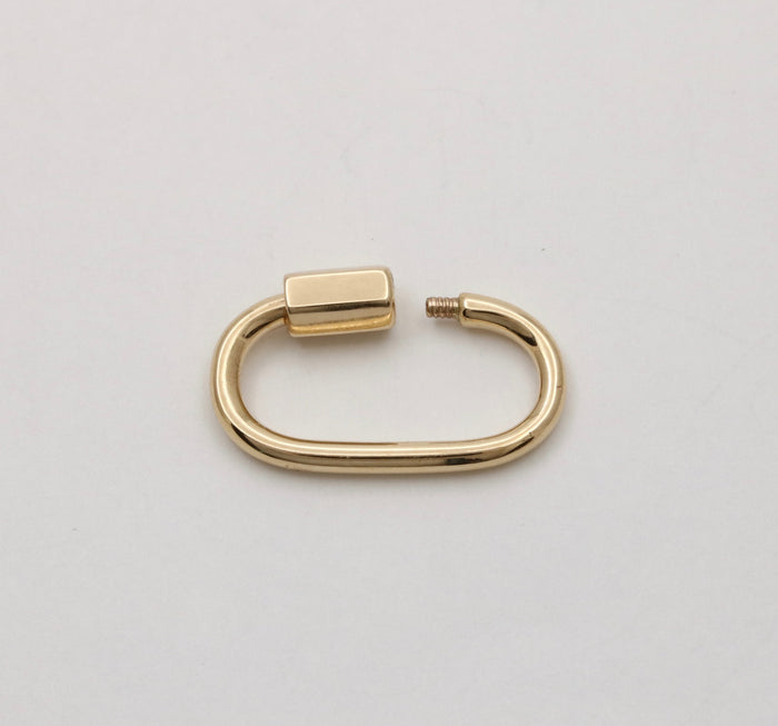 14K Gold Carabiner, Charm Holder, Chain Extender