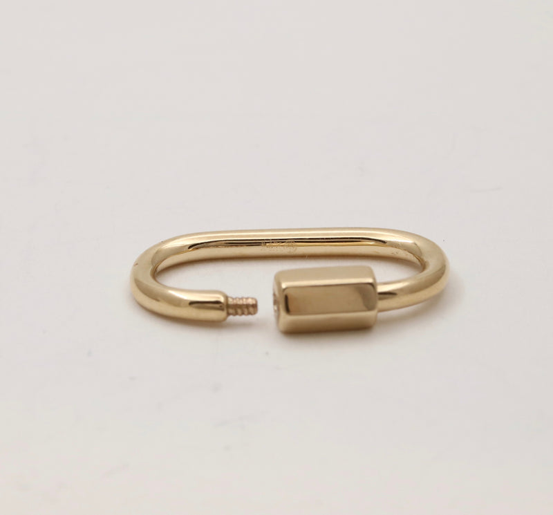 14K Gold Carabiner, Charm Holder, Chain Extender