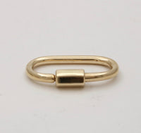 14K Gold Carabiner, Charm Holder, Chain Extender