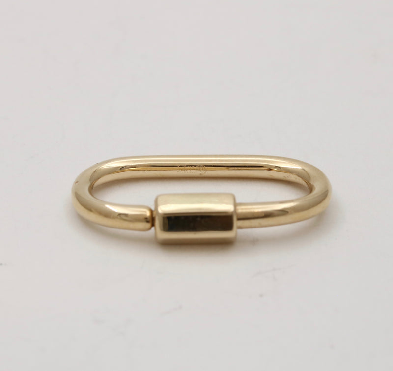 14K Gold Carabiner, Charm Holder, Chain Extender