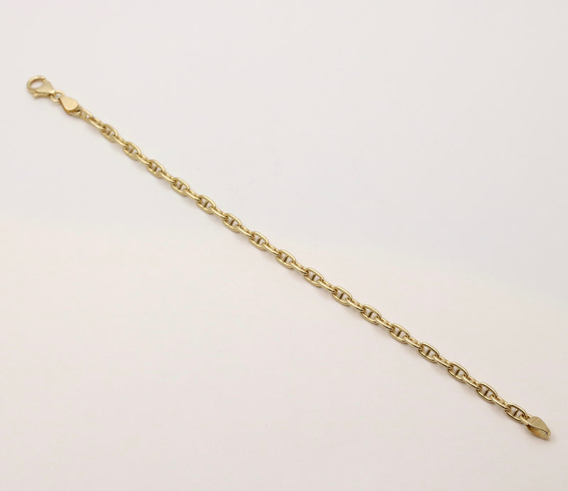 Classic 14K Gold Anchor Mariner Link Bracelet, 7 inches