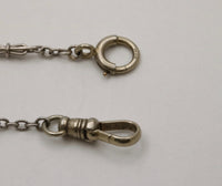 Art Deco Platinum Hourglass Shaped 14.75” Long Open Link Watch Chain