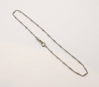 Art Deco Platinum Hourglass Shaped 14.75” Long Open Link Watch Chain