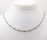 Art Deco Platinum Hourglass Shaped 14.75” Long Open Link Watch Chain