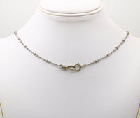 Art Deco Platinum Hourglass Shaped 14.75” Long Open Link Watch Chain