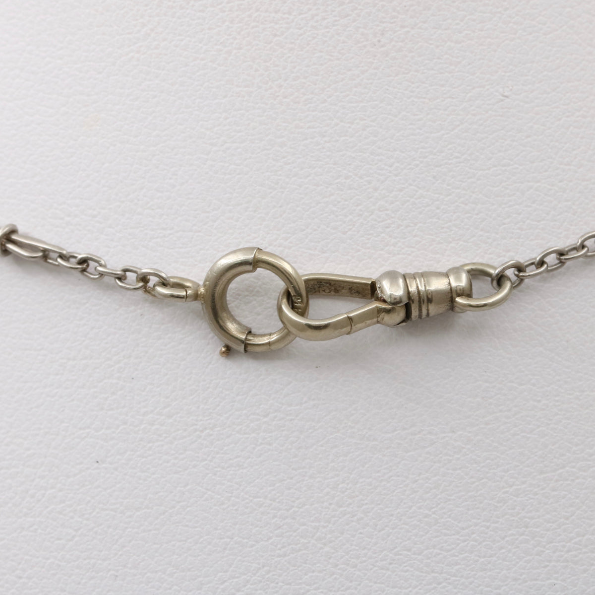 Art Deco Platinum Hourglass Shaped 14.75” Long Open Link Watch Chain
