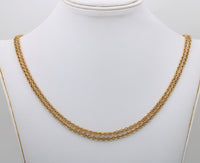 Victorian 14K Gold Open Link Longuard Chain, 49.5” Long