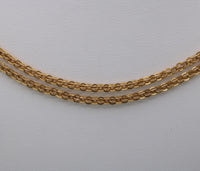 Victorian 14K Gold Open Link Longuard Chain, 49.5” Long