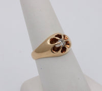 Antique Diamond and 14K Gold Belcher Ring