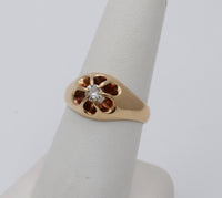 Antique Diamond and 14K Gold Belcher Ring
