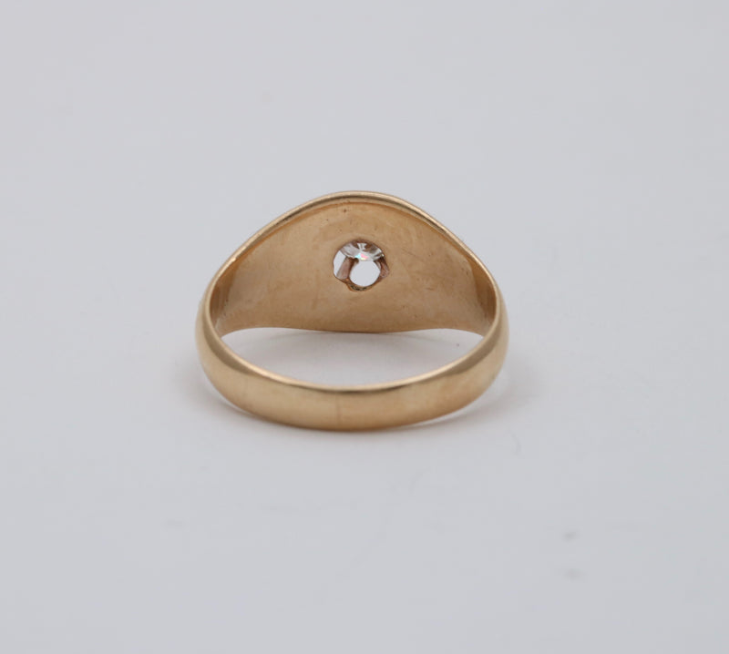 Antique Diamond and 14K Gold Belcher Ring