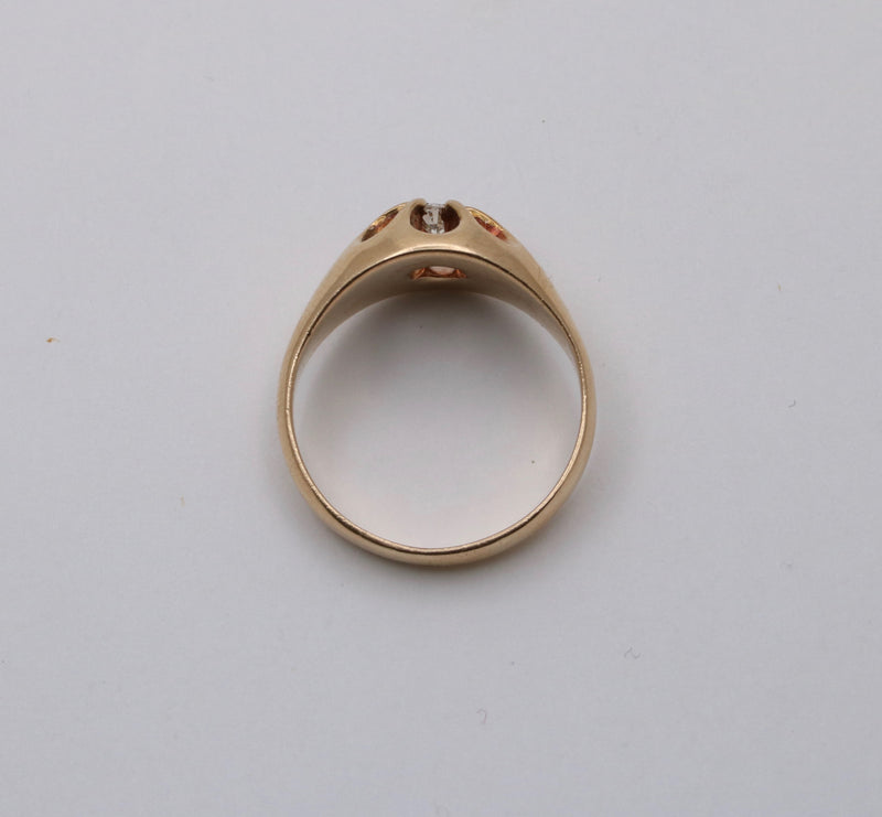 Antique Diamond and 14K Gold Belcher Ring