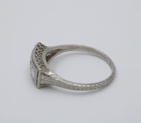 Art Deco Three Stone Diamond and Platinum Ring