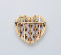 Vintage Tiffany & Co 14K Gold and Gradient Amethyst Heart Pin