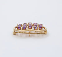Vintage Tiffany & Co 14K Gold and Gradient Amethyst Heart Pin