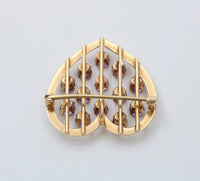 Vintage Tiffany & Co 14K Gold and Gradient Amethyst Heart Pin