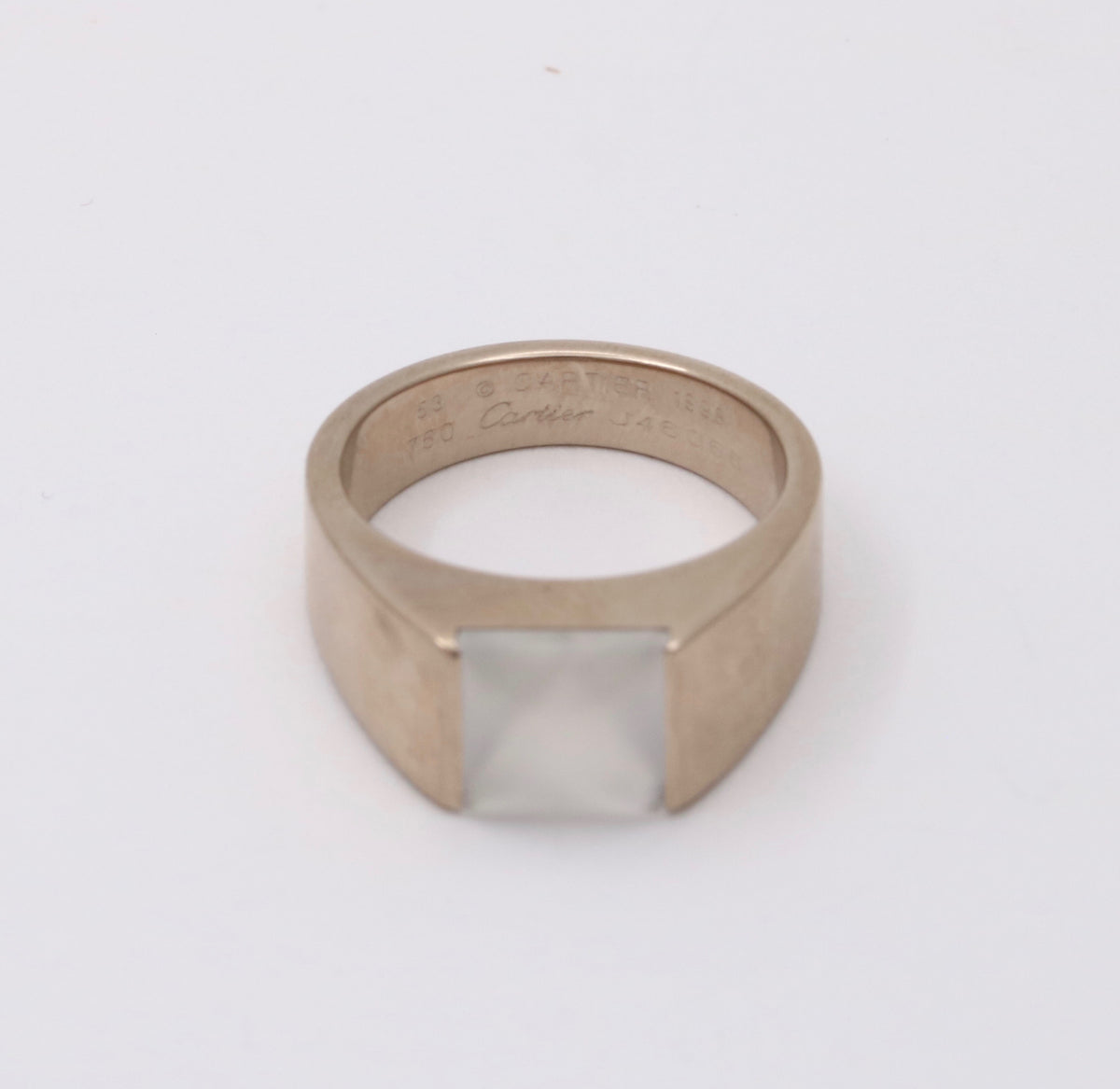 Vintage Cartier Moonstone and 18K Gold Tank Ring, Size 53