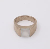 Vintage Cartier Moonstone and 18K Gold Tank Ring, Size 53